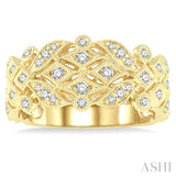 1/2 Ctw Lattice Round Cut Diamond Fashion Band in 14K Yellow Gold