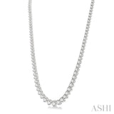 15 Ctw Riviera Round Cut Diamond Necklace in 14K White Gold
