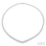 15 Ctw Riviera Round Cut Diamond Necklace in 14K White Gold