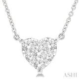 1/2 Ctw Lovebright Diamond Heart Pendant With Chain in 14K White Gold