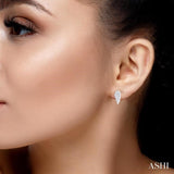 1/20 Ctw Petite Angel Wings Round Cut Diamond Fashion Stud Earring in 10K White Gold