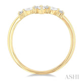 1/4 Ctw Chevron Centerpiece Marquise and Round Cut Diamond Wedding Band in 14K Yellow Gold
