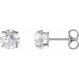 14K Yellow Gold 8 mm Lab-Grown Ruby Earrings