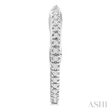 1/6 Ctw Inside & Outside Round Cut Diamond Hoop Earring in 14K White Gold