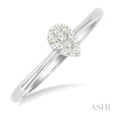 1/10 Ctw Lovebright Petite Pear Shape Round Cut Diamond Fashion Ring in 10K Yellow and White Gold