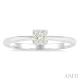 1/10 Ctw Lovebright Petite Square Shape Round Cut Diamond Fashion Ring in 10K Yellow and White Gold