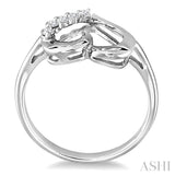 1/10 Ctw Round Cut Diamond Journey Heart Ring in 14K White Gold