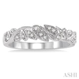 1/10 Ctw Round Cut Diamond Wedding Band in 14K White Gold