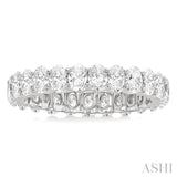 2 1/4 Ctw North-South Set Oval Cut Diamond Eternity Wedding Band in 14K White Gold