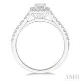 1/6 Ctw Octagon Shape Semi-Mount Round Cut Diamond Ring in 14K White Gold