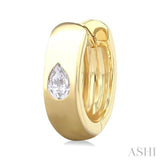 1/4 Ctw Bezel Set Pear Cut Diamond Fashion Huggie Earrings in 14K Yellow Gold