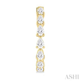 1 1/2 Ctw North-South Pear Shape Diamond Fashion Hoop Earring in 14K Yellow Gold