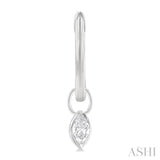 1/3 Ctw Bezel Set Marquise Cut Diamond Huggie Earrings in 14K White Gold