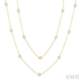 2.00 Ctw Bezel Set Round Cut Diamond 36-Inch Station Necklace in 14K Yellow Gold