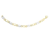 14K 7.5in Two-Tone Polished Bracelet with Lobster Clasp