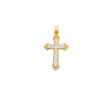 14K Two-Tone Diamond Cut/ Textured Pendant