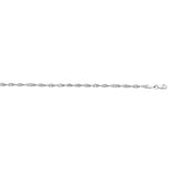 14K 7in White Gold Polished Bracelet with Lobster Clasp