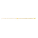 14K 7in Yellow Gold Polished Bracelet with Spring Ring Clasp