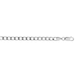 Sterling Silver 24in Diamond Cut/ Textured Comfort Curb Chain with Lobster Clasp