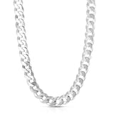 Sterling Silver 24in Diamond Cut/ Textured Comfort Curb Chain with Lobster Clasp