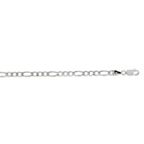 Sterling Silver 20in Diamond Cut/ Textured Figaro Chain with Lobster Clasp