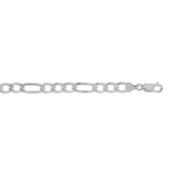 Sterling Silver 20in Diamond Cut/ Textured Figaro Chain with Lobster Clasp