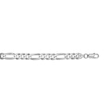 Sterling Silver 20in Diamond Cut/ Textured Figaro Chain with Lobster Clasp