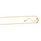 Sterling Silver  Yellow Finish Diamond Cut/ Textured Adjustable Cable Chain with Lobster Clasp