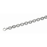 Sterling Silver 18in White Diamond Cut/ Textured Necklace with Lobster Clasp