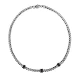 Sterling Silver 17in Two-Tone Finish Polished Necklace