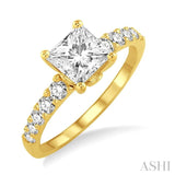 1/3 Ctw Diamond Semi-Mount Engagement Ring in 14K Yellow Gold