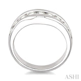 Channel Set Diamond Curved Wedding Band