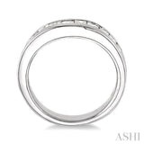 Channel Set Diamond Curved Wedding Band