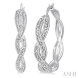 Infinity Shape Silver Diamond Fashion Earrings