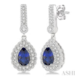 Pear Shape Gemstone & Diamond Earrings