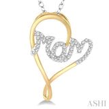 Mom Heart Shape Diamond Fashion Pendant