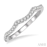 1/5 Ctw Wave Lattice Round Cut Diamond Wedding Band in 14K White Gold