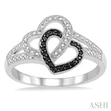 Heart Shape Silver Diamond Fashion Ring