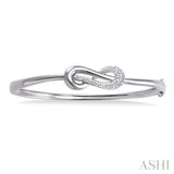 Silver Infinity Shape Diamond Fashion Bangle