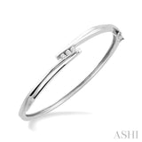 Silver Channel Diamond Fashion Bangle