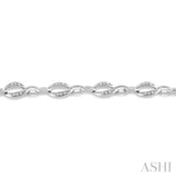 Infinity Shape Silver Diamond Bracelet