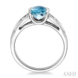 Oval Shape Gemstone & Diamond Ring