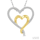 Double Heart Diamond Fashion Pendant
