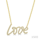 1/4 Ctw Love Round Cut Diamond Necklace in 14K Yellow Gold