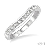 1/3 Ctw Round Cut Diamond Inlay Wedding Band in 14K White Gold