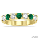 Gemstone & Diamond Wedding Band