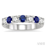 Gemstone & Diamond Wedding Band