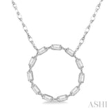 Circle Baguette Diamond Necklace