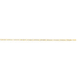14K Gold 3.5Mm Lite White Pave Figaro Chain