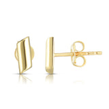 14K Gold Polished Bar Stud Earring